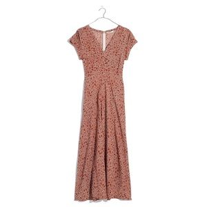 Madewell Woodblock Floral V Neck Maxi Dress Size 2